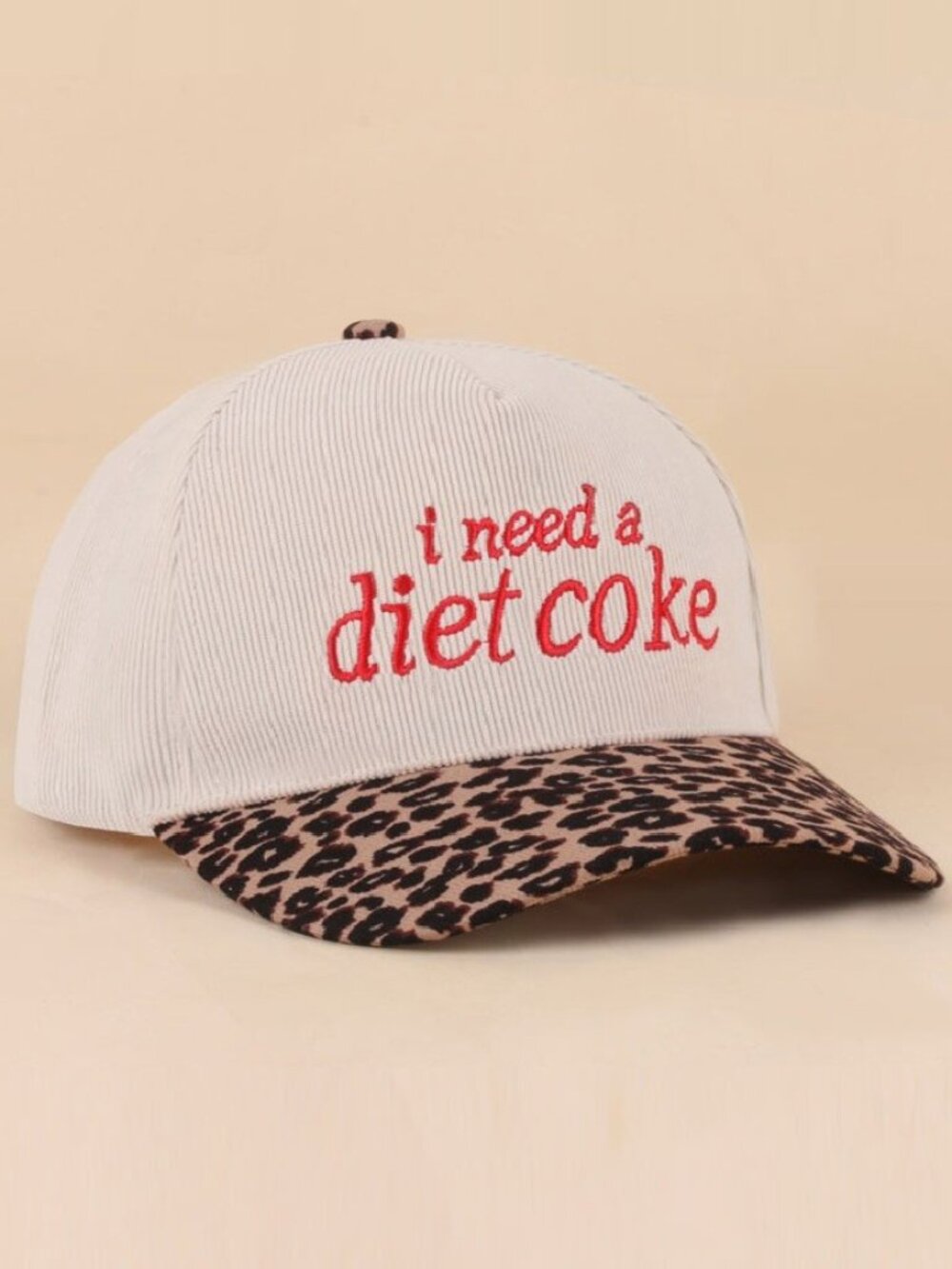I Need A Diet Coke Two-tone Corduroy Cap - Picture 3 of 8